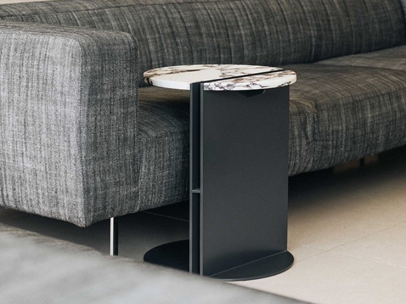 BÀN TRÀ BAMBI Low round side table in marble