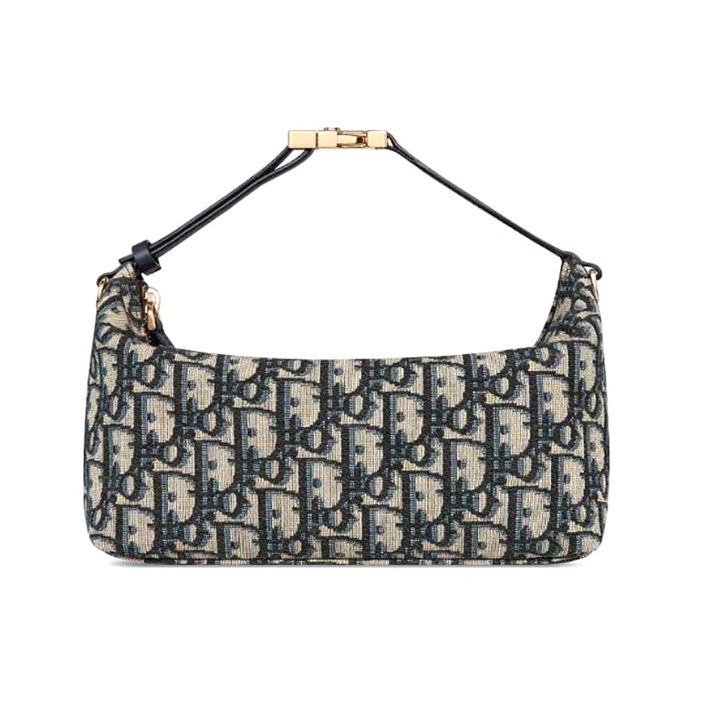 TÚI Dior Women Medium Diortravel Nomad Pouch Blue Dior Oblique Jacquard