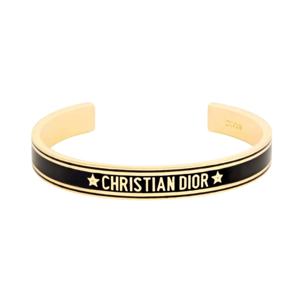Vòng tay Dior Women Code Bangle Gold-Finish Metal and Black Lacquer