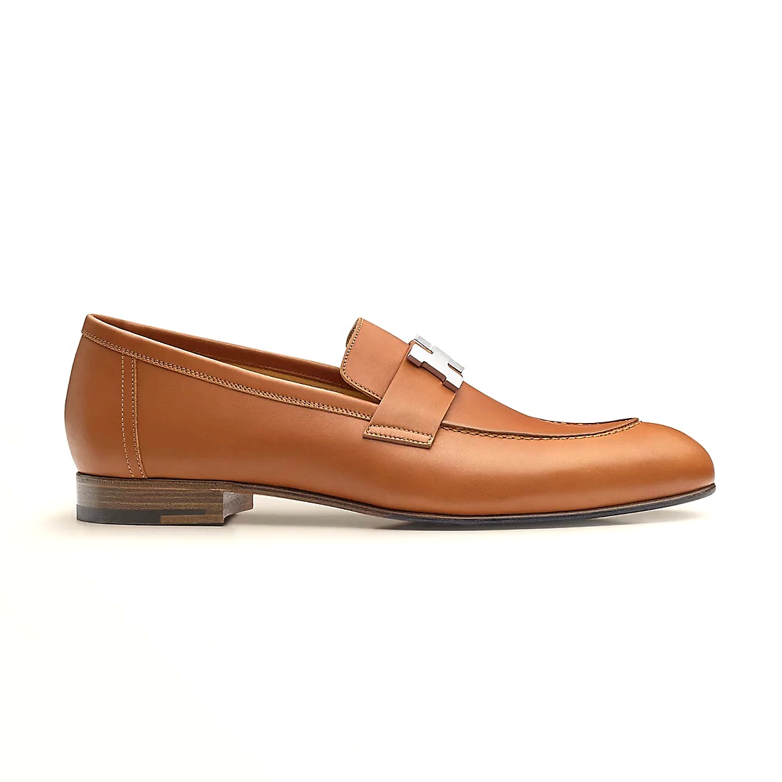 GIÀY HERMES PARIS LOAFER COWHIDE LEATHER LIGHT BROWN SS2022