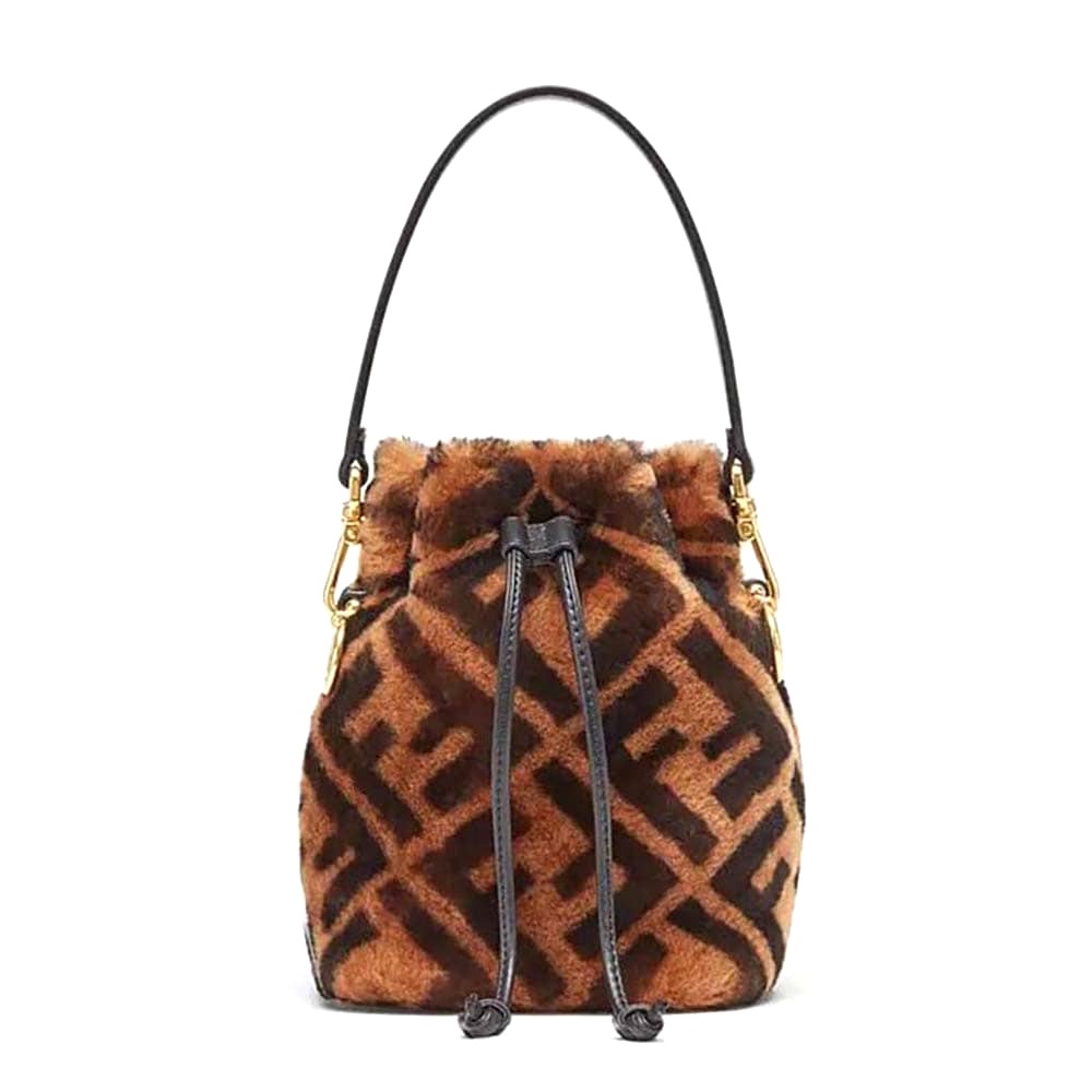 TÚI Fendi Women Mon Tresor Mini-Bag in Brown Sheepskin