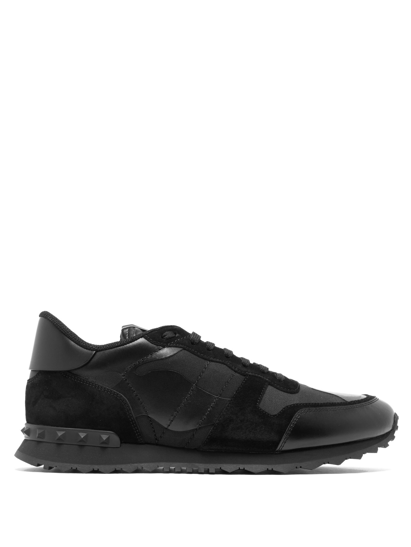 GIÀY VALENTINO  Rockrunner leather and suede low-top trainers