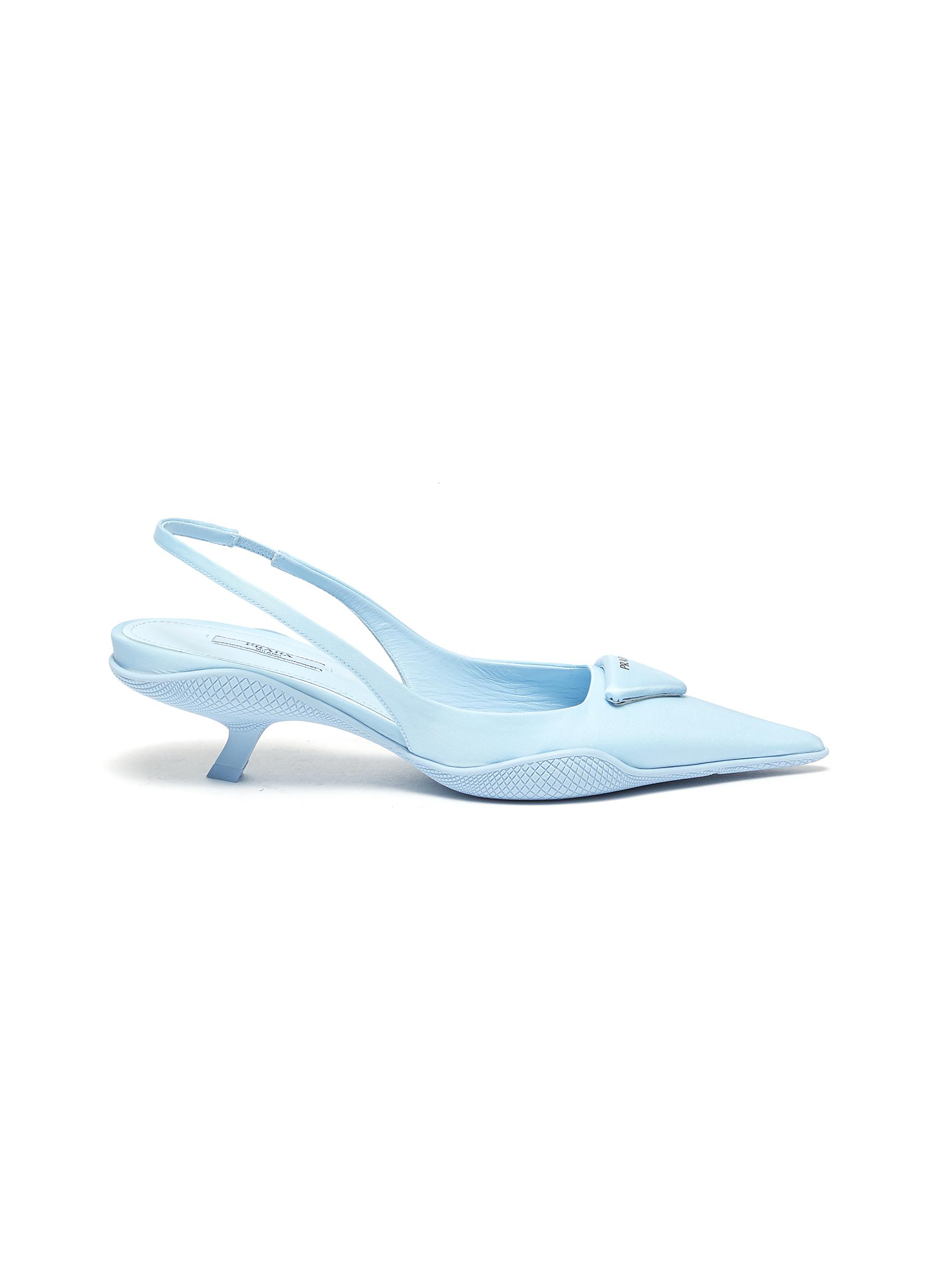 GIÀY PRADA RUBBER SHELL OUTSOLE COMMA HEEL SLINGBACK PUMPS