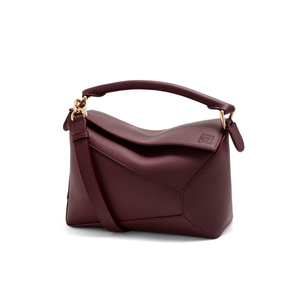 Túi LOEWE Small Puzzle bag in classic calfskin burgundy