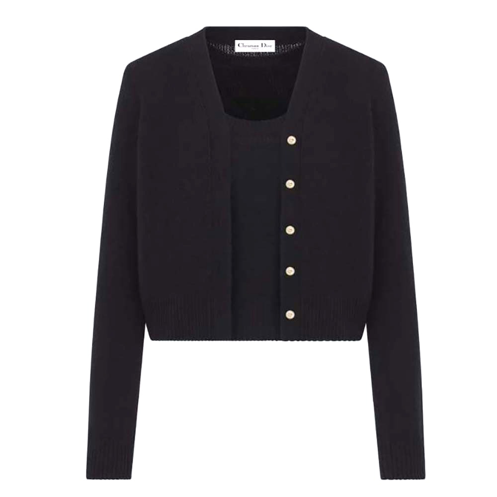 ÁO Dior Women Twin-set Black Cashmere Knit