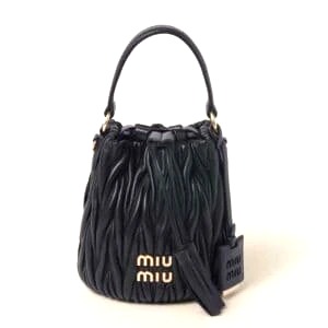 Túi Miu Miu Women Matelassé Nappa Leather Bucket Bag-Black