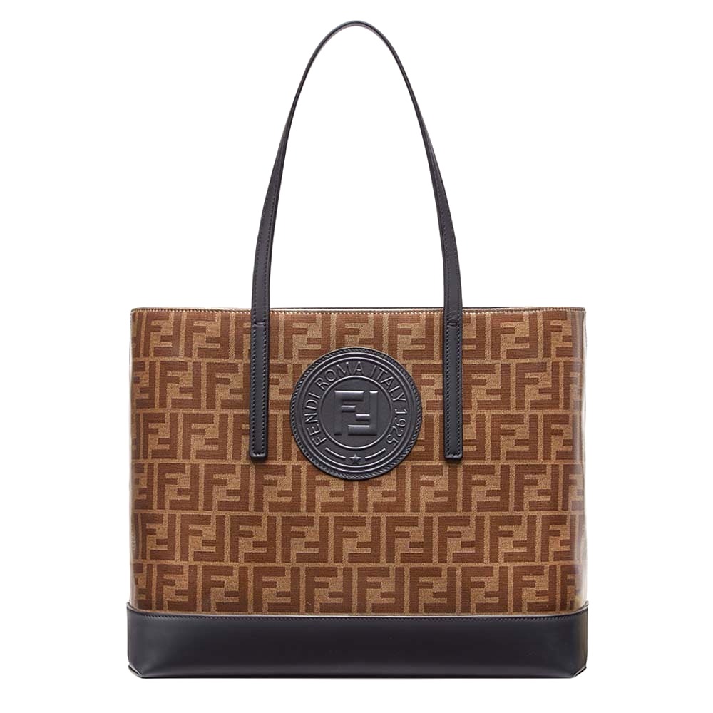 TÚI Fendi Women Shopping Logo Leather Shopper-Black