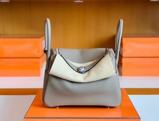 Túi Hermes Lindy gris asphalte Silver Hardware  Handmade khâu tay 26cm