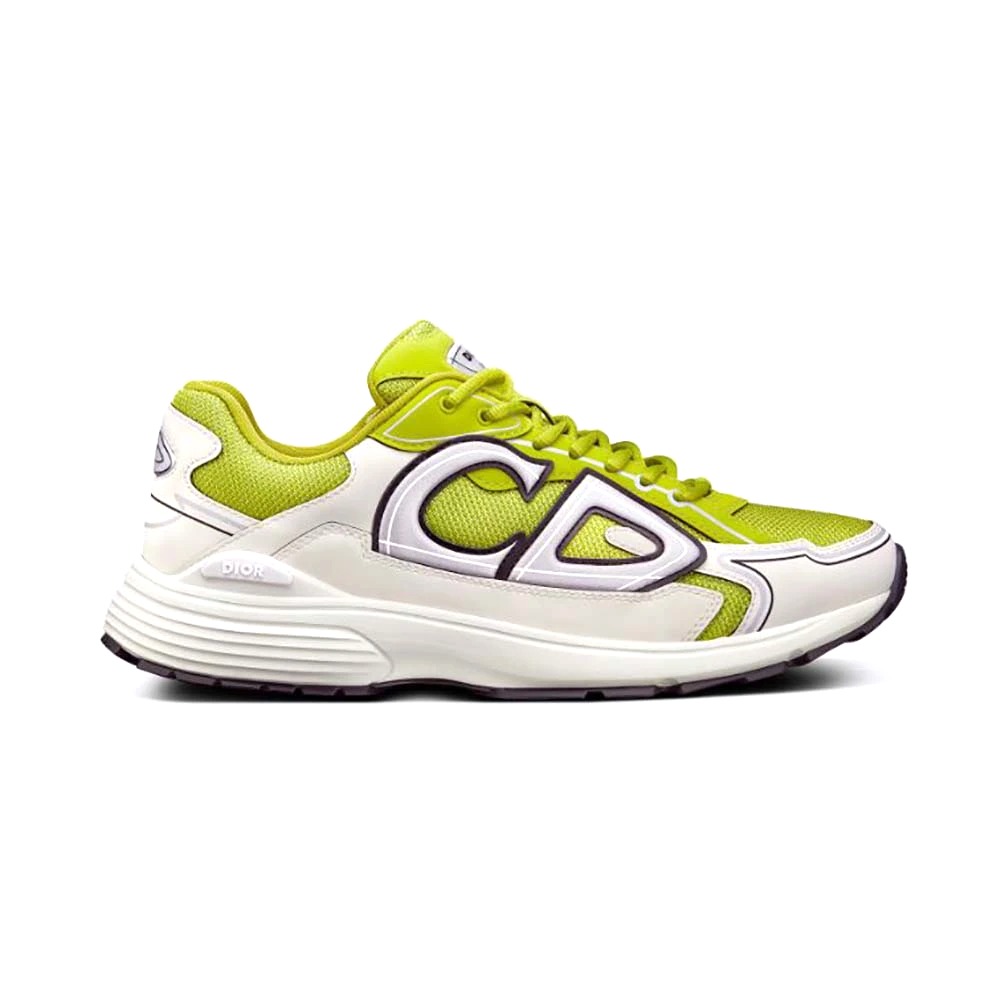 GIÀY DIOR Unisex CD Shoes B30 Low-Top Yellow Mesh and White Technical Fabric