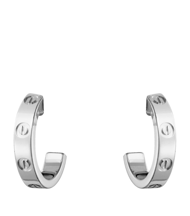 Bông tai CARTIER White Gold LOVE Hoop Earrings vàng trắng 18K