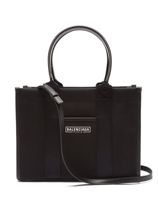 TÚI BALENCIAGA Neo S leather and cotton-canvas tote bag