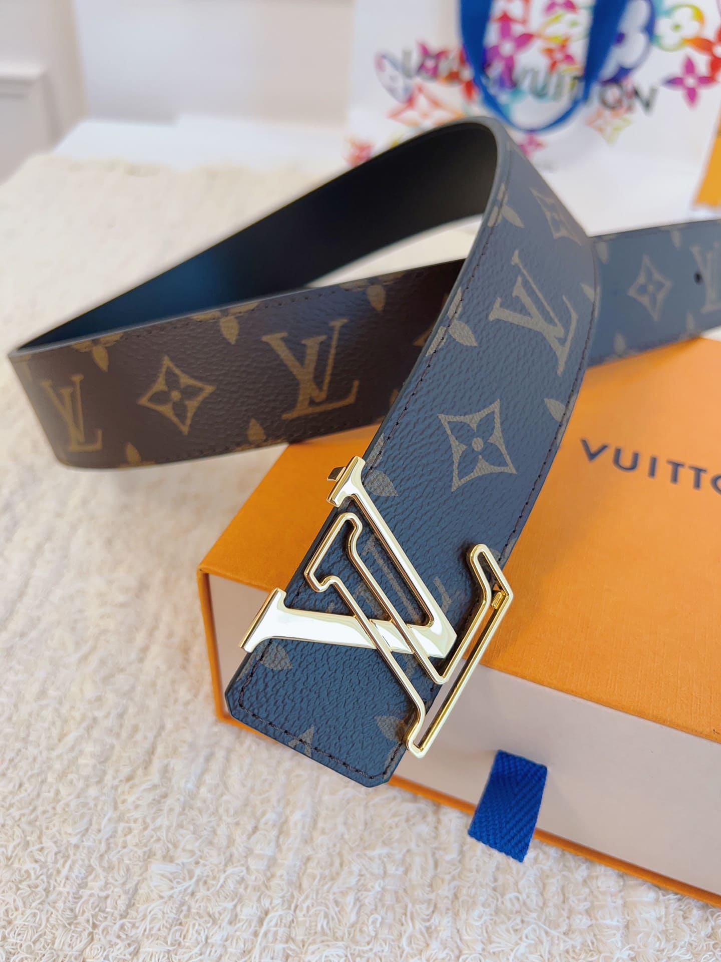 DÂY LƯNG LOUIS VUITTON BROWN MONOGRAM LEATHER Khóa vàng