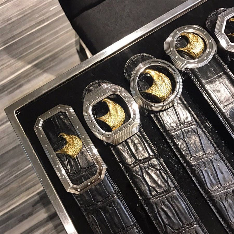 DÂY LƯNG STEFANO RICCI CROCODILE LEATHER DA CÁ SẤU Belt Khóa bạc