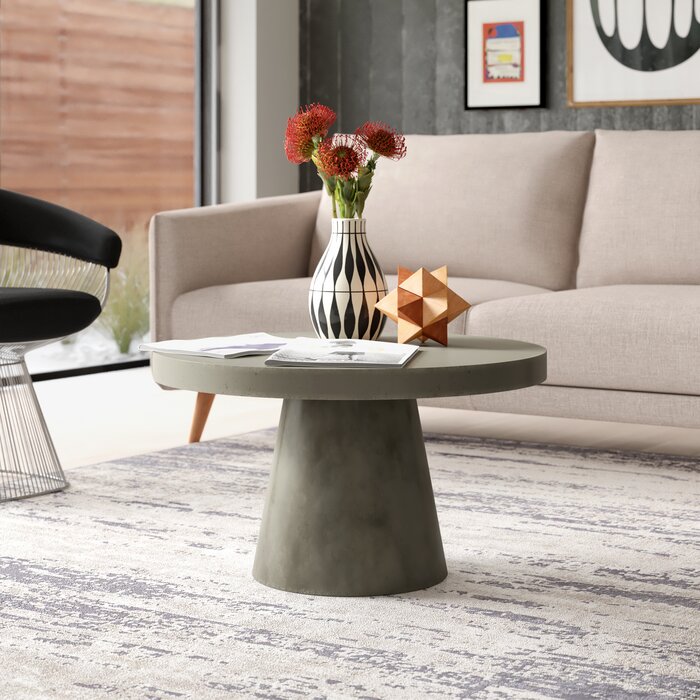 BÀN TRÀ PHÒNG KHÁCH OLIVER ROUND COFFEE TABLE XI MĂNG