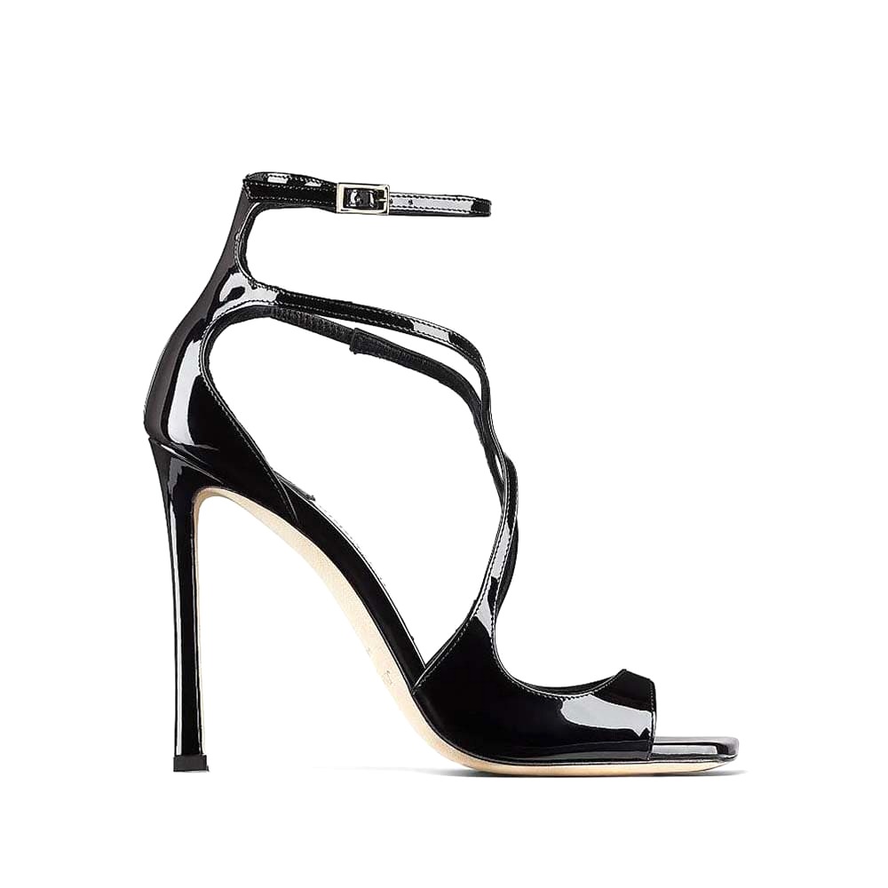 GIÀY Jimmy Choo Women Azia 110 Black Patent Leather Sandals