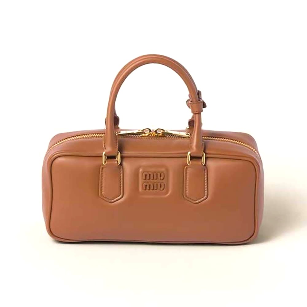 TÚI Miu Miu Women Arcadie Leather Bag-Brown