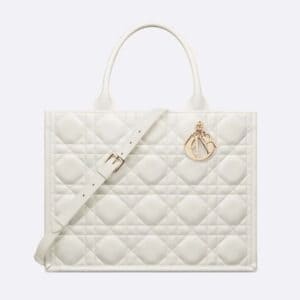 Túi Dior Women Medium Dior Book Tote Latte Macrocannage Calfskin