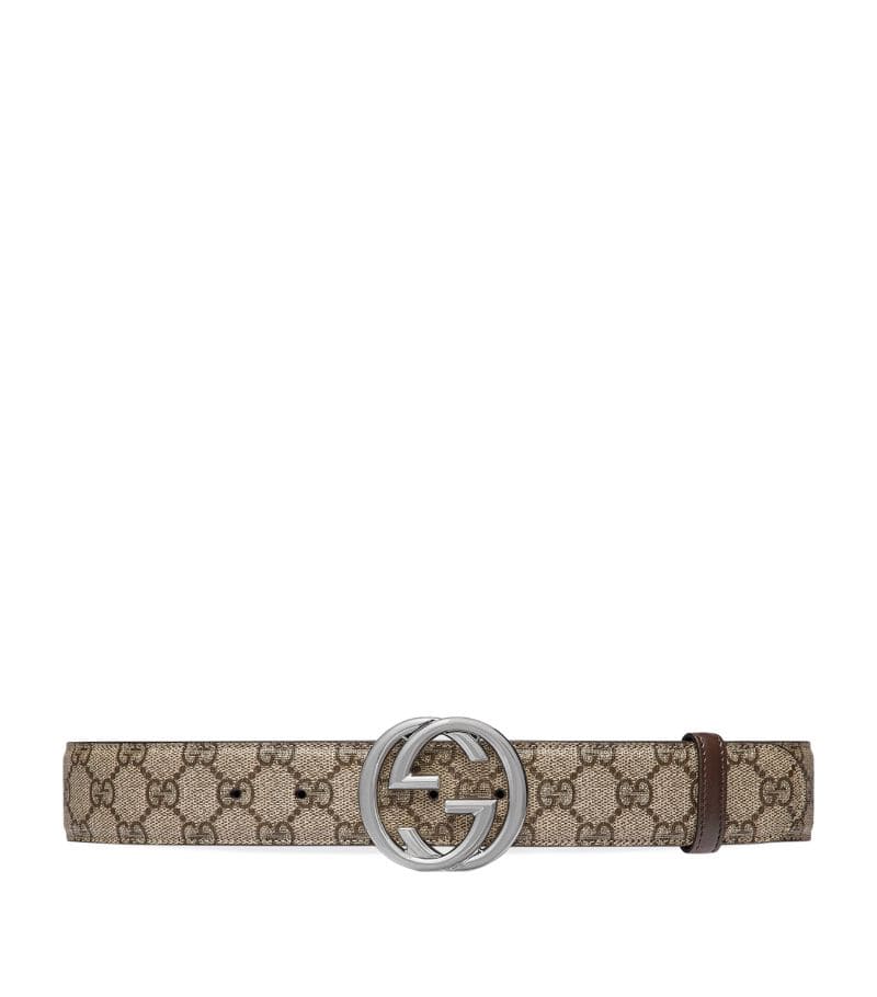 DÂY LƯNG GUCCI  GG Supreme Belt khóa trắng