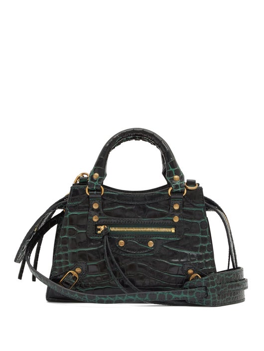 TÚI BALENCIAGA Neo Classic City mini crocodile-effect leather bag