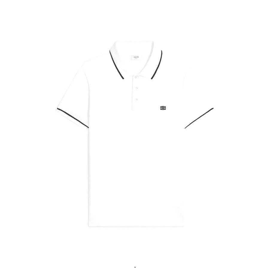 ÁO CELINE LOGO POLO SHIRT WHITE