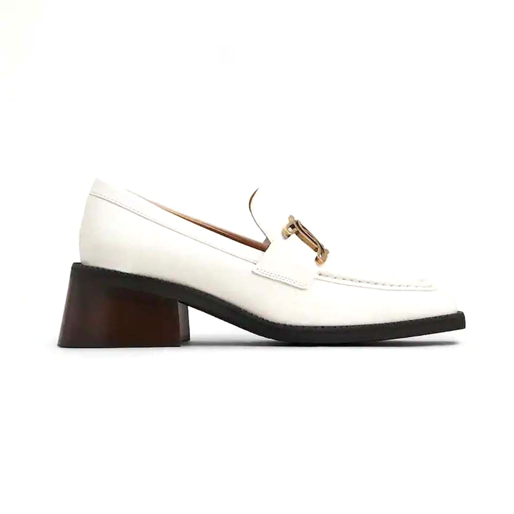 GIÀY TODS Women Kate Loafers in Leather With Heel-White