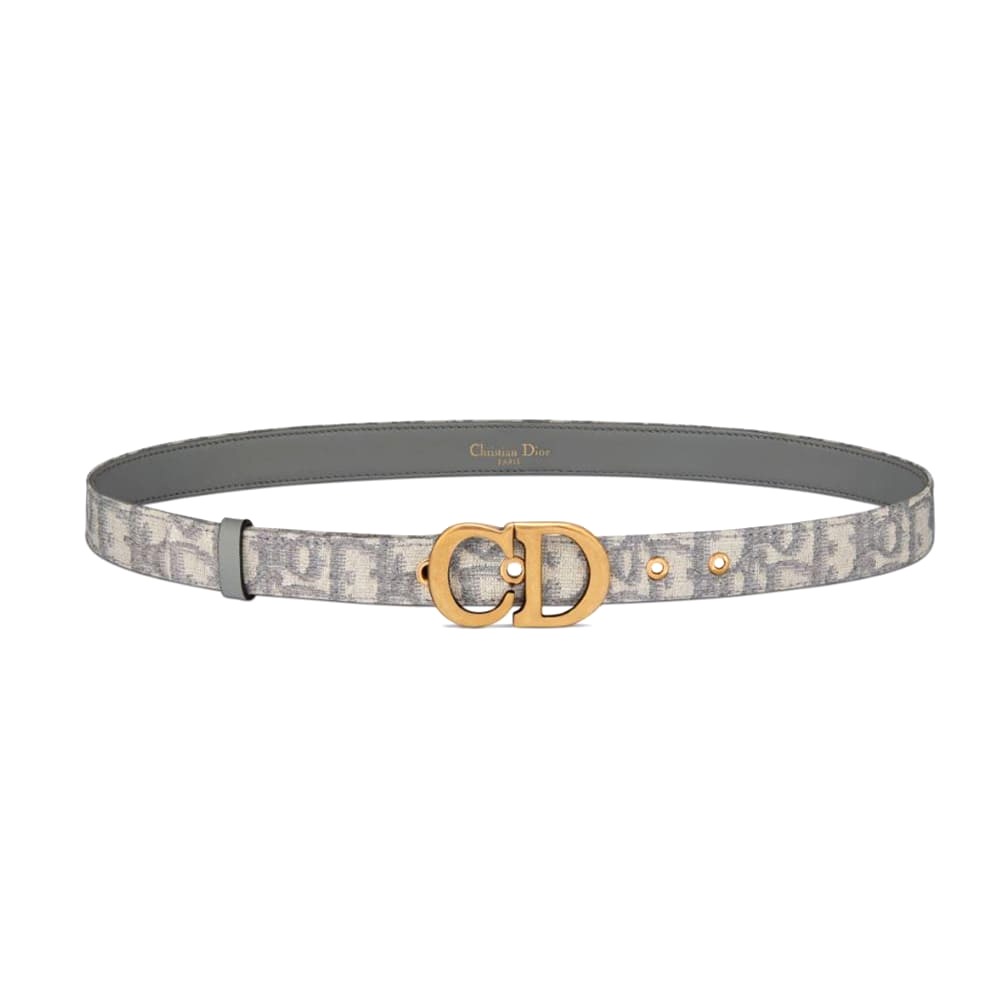 DÂY LƯNG Dior Women Saddle Belt Gray Dior Oblique Jacquard 20 MM