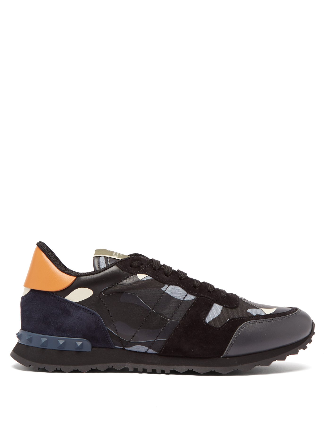GIÀY VALENTINO  Rockrunner leather and suede low-top trainers
