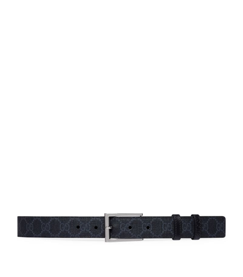 DÂY LƯNG GUCCI  Reversible Leather GG Supreme Belt khóa trắng
