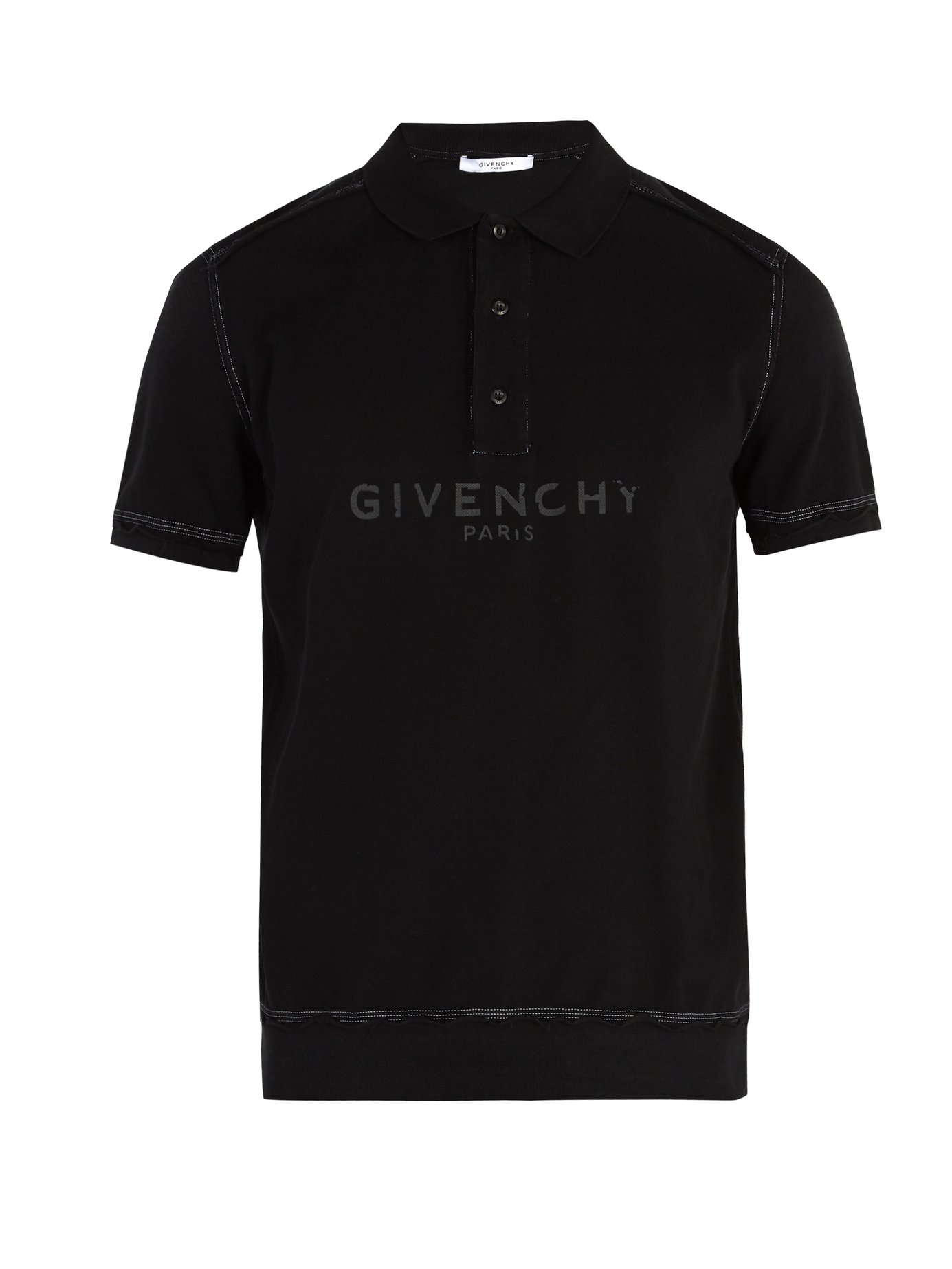 ÁO POLO GIVENCHY Logo-print cotton-piqué polo shirt