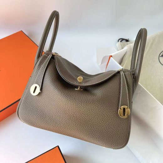Túi Hermes Lindy Clemence Etoupe Grey Handmade khâu tay 26cm