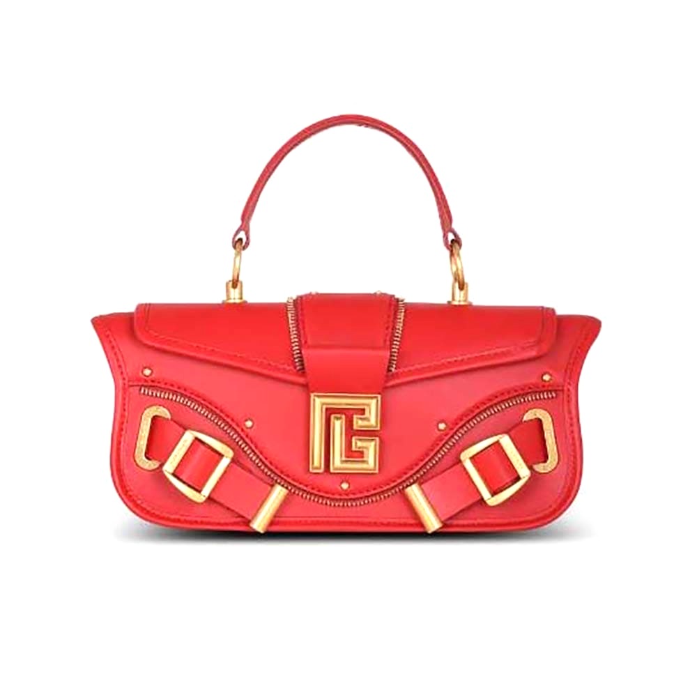 TÚI Balmain Women Blaze Clutch Bag in Smooth Leather-Red
