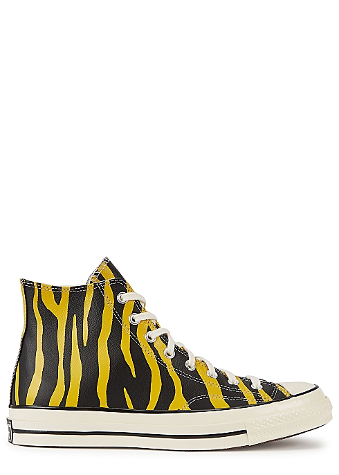 GIÀY CONVERSE  Chuck 70 zebra-print leather hi-top sneakers