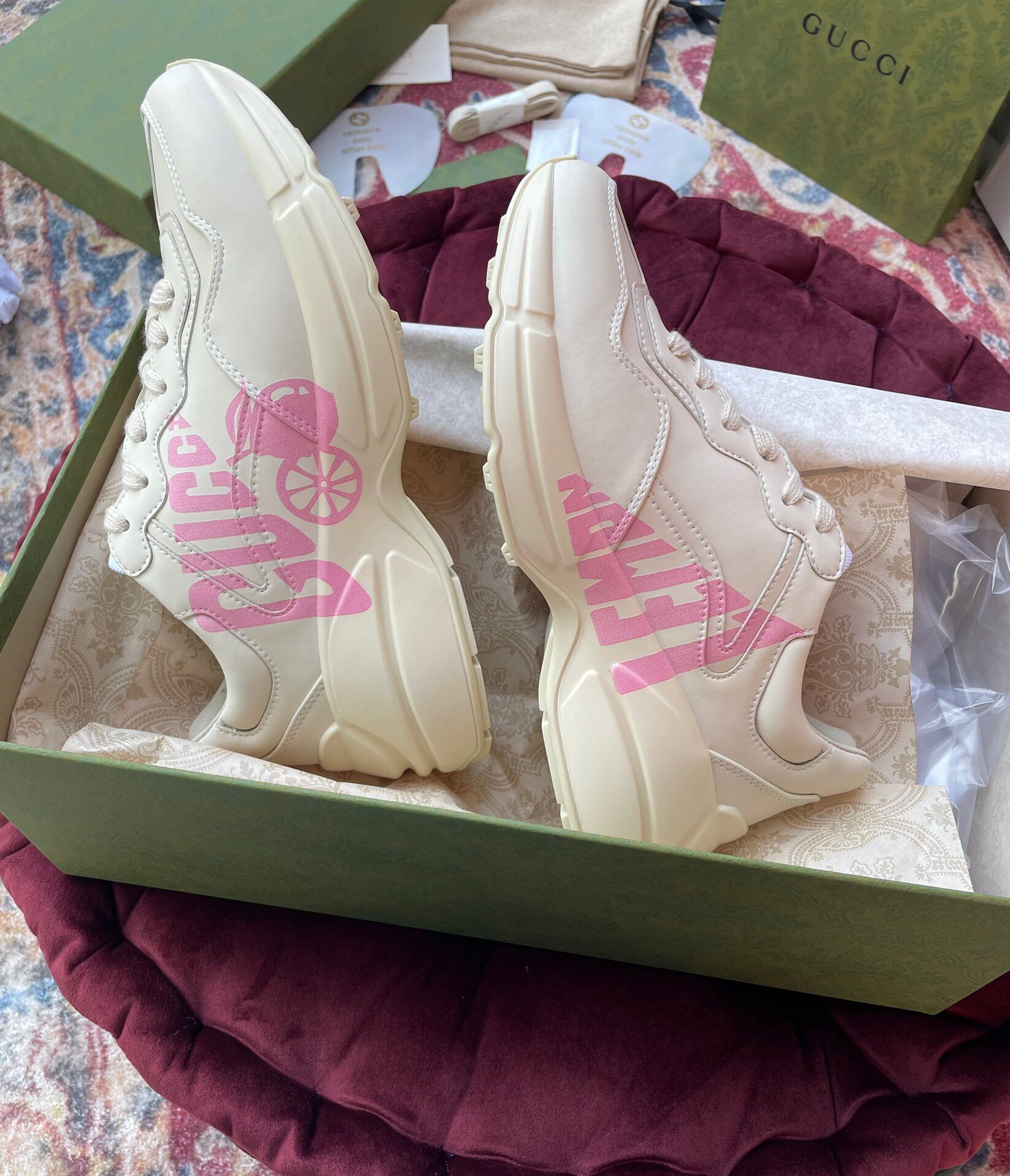 GIÀY GUCCI RHYTON GG ITALIA SNEAKERS SHOES UNISEX