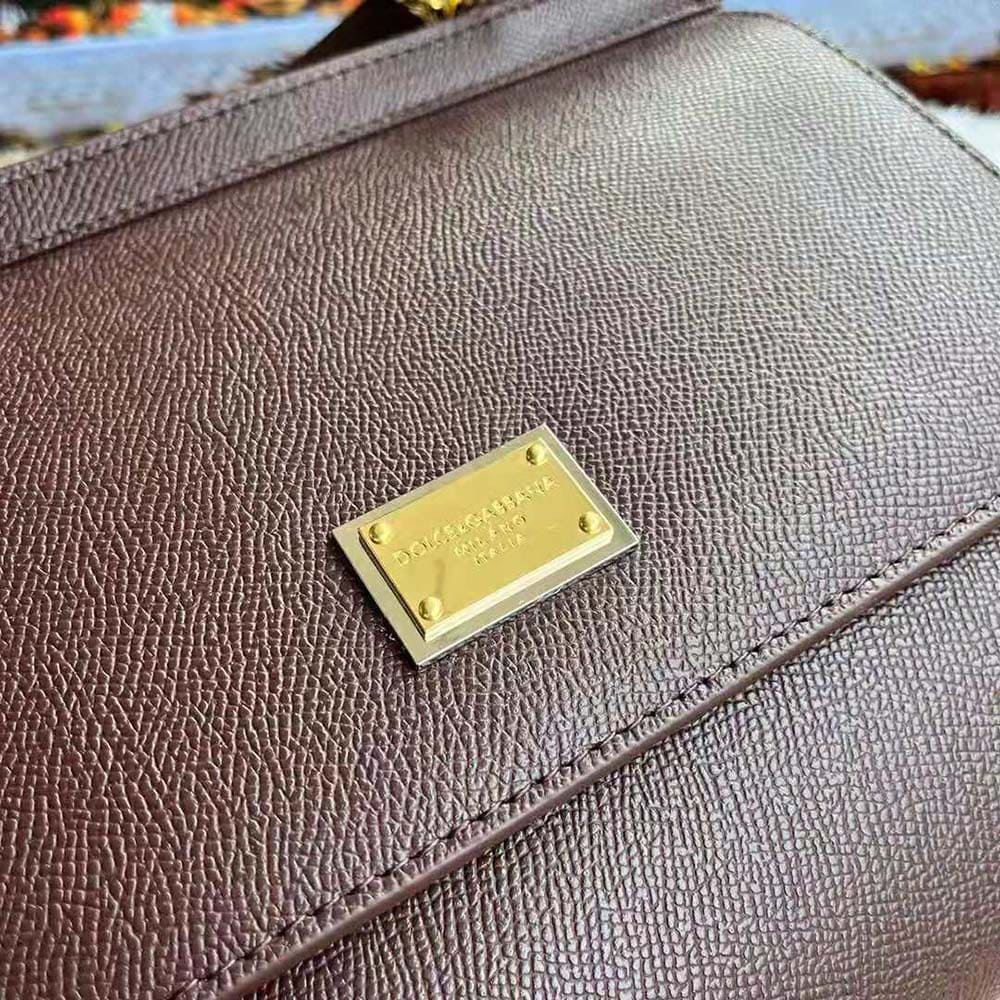 TÚI Dolce Gabbana D&G Women Medium Dauphine Leather Sicily Bag-Bordeaux