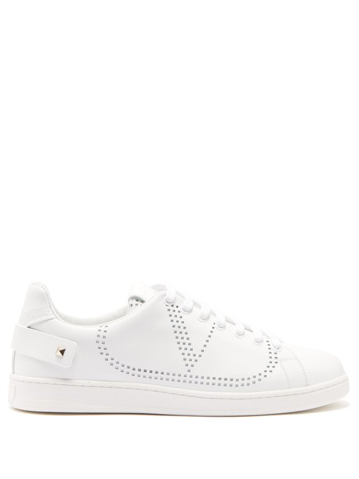 GIÀY VALENTINO  Perforated low-top leather trainers