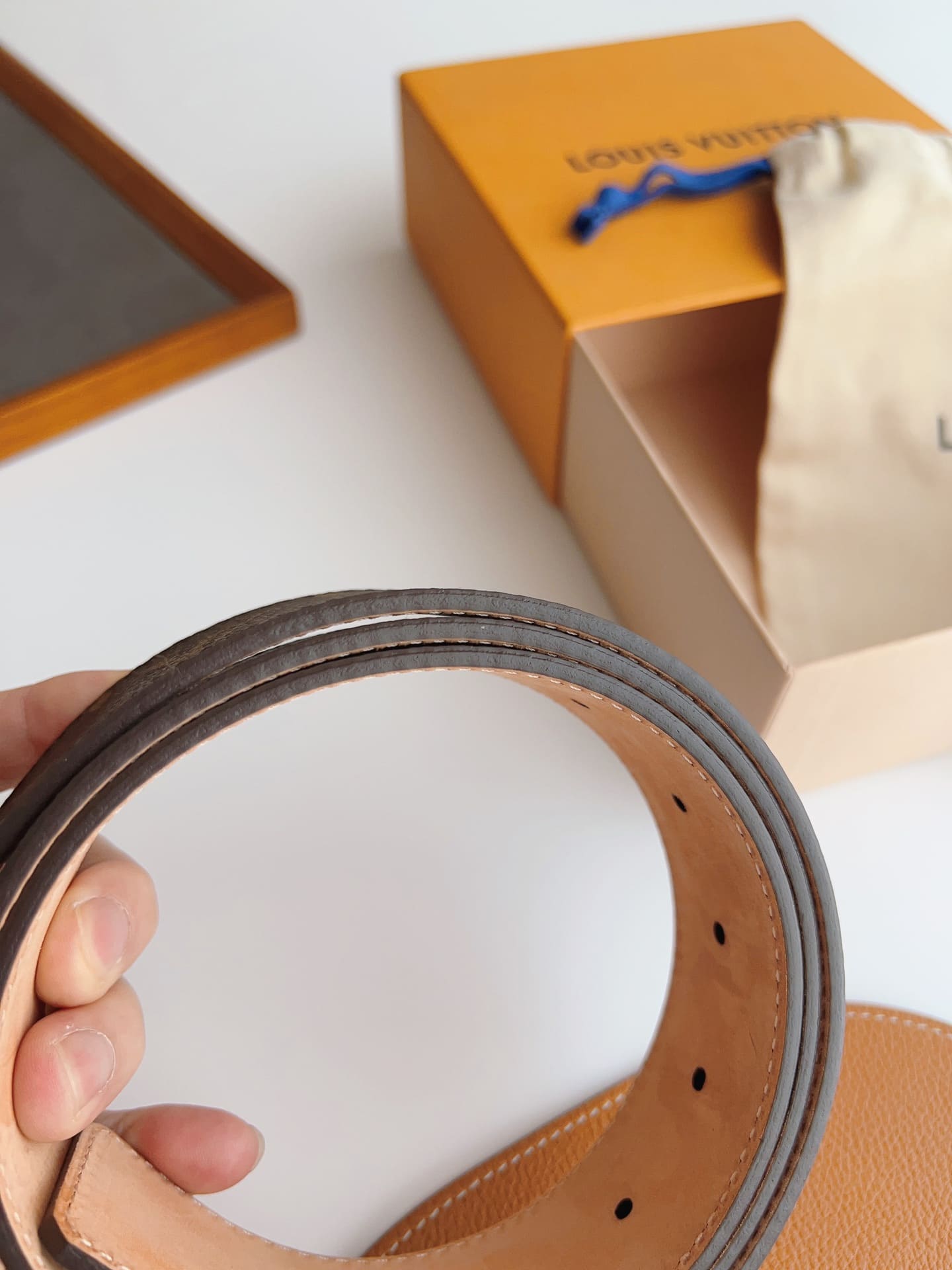 DÂY LƯNG LOUIS VUITTON BROWN MONOGRAM LEATHER Khóa vàng