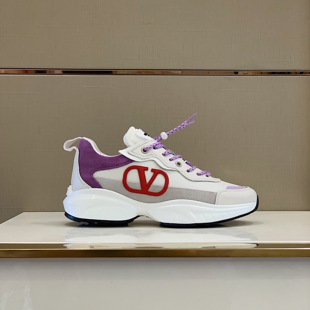 GIÀY VALENTINO V LOGO LEATHER SNEAKER SHOES AAA
