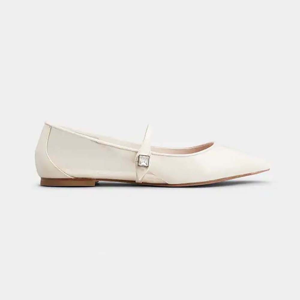 GIÀY Roger Vivier Women Babies Ballerinas in Patent Leather-White