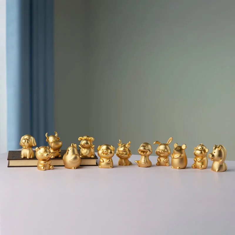 TƯỢNG TRỌN BỘ 12 CUNG HOÀNG ĐẠO MẠ VÀNG 24K