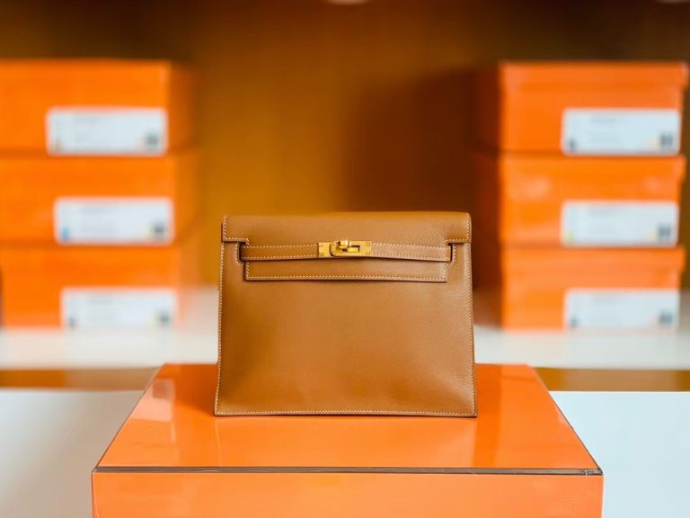 Túi Hermes Kelly dance Evercolor Golden Brown Gold Hardware Handmade khâu tay 22cm