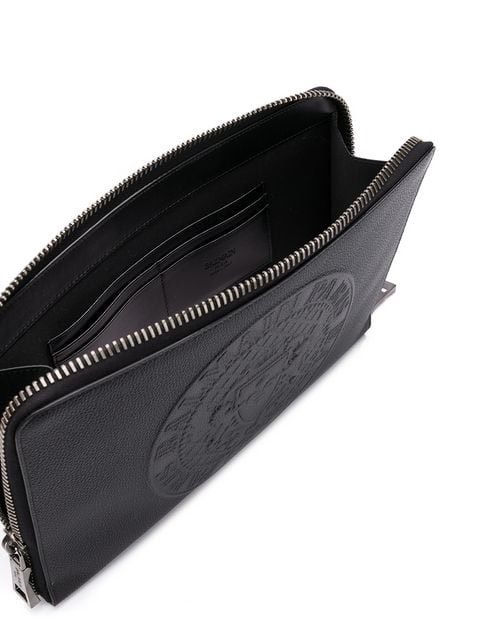 VÍ BALMAIN PARIS ZIPPED LEATHER POUCH