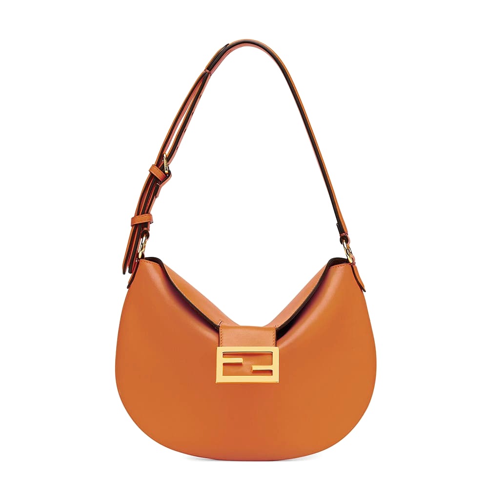TÚI Fendi Women Small Croissant Brown Leather Bag