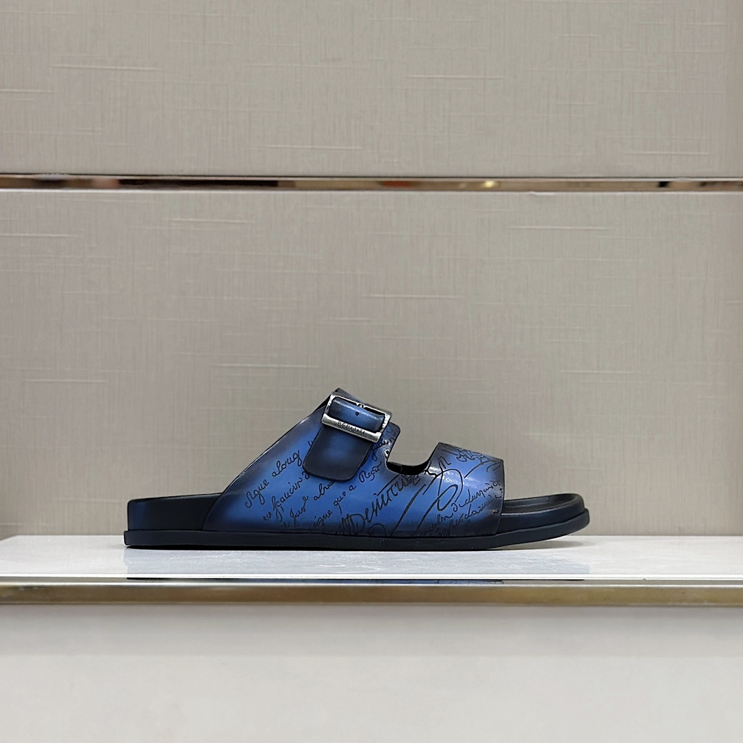 DÉP BERLUTI PATINA LEATHER SLIPPER