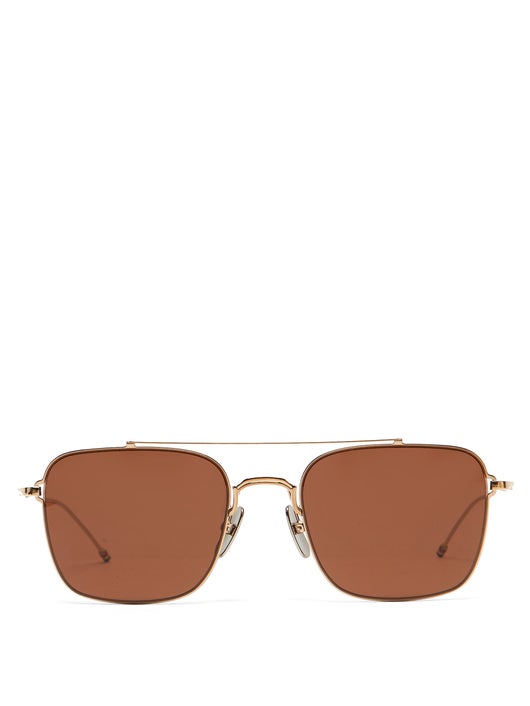 KÍNH THOM BROWNE Aviator metal sunglasses