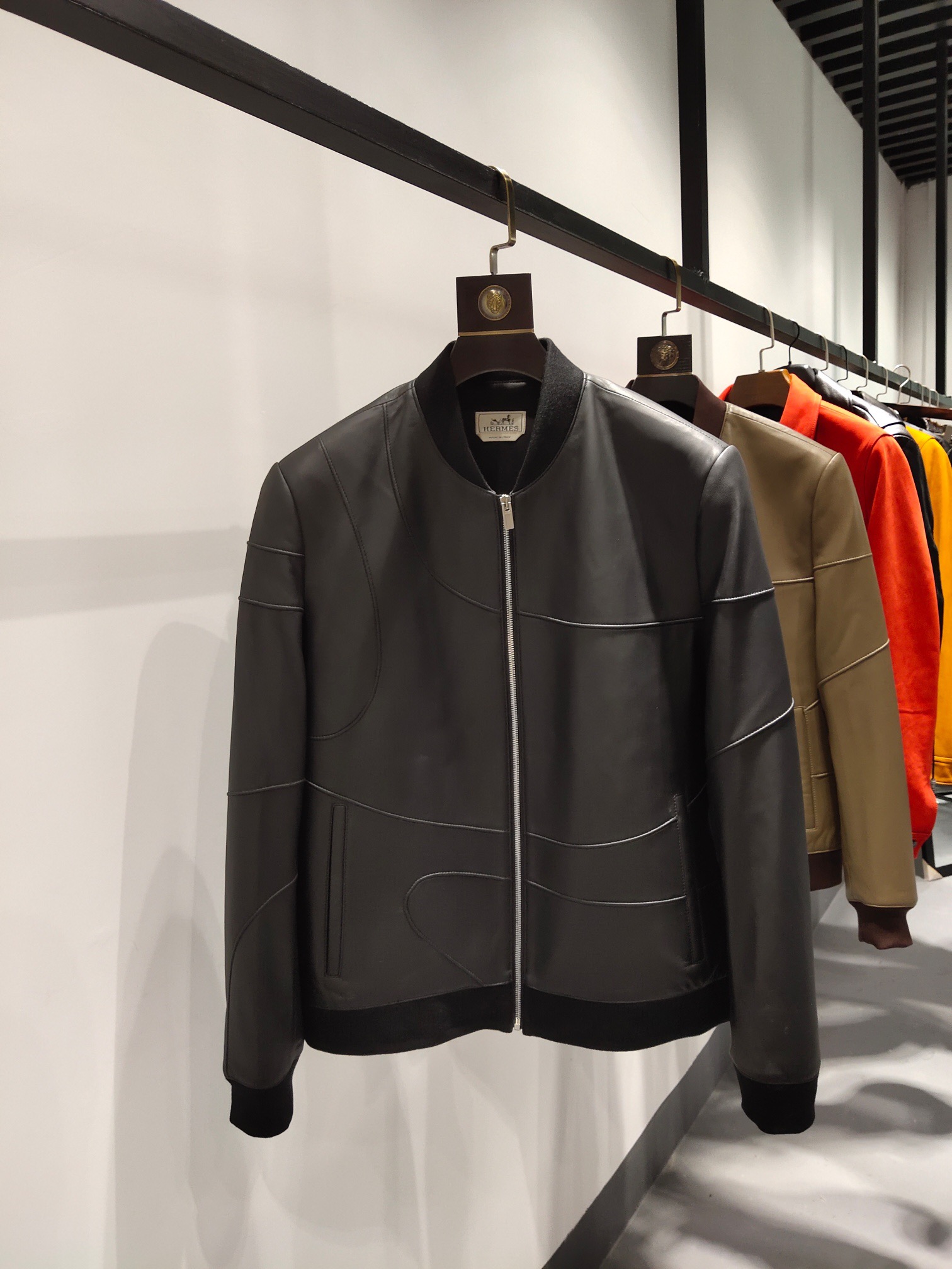 ÁO HERMES LEATHER JACKET