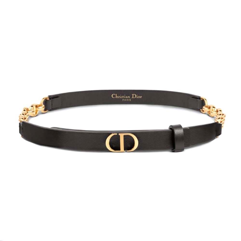 DÂY LƯNG Dior Women Caro Belt Black Smooth Calfskin with Shiny Gold-Finish Metal 15 MM