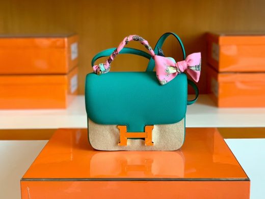 Túi Hermes Constance Epsom Verona green Gold Hardware Handmade khâu tay 18cm