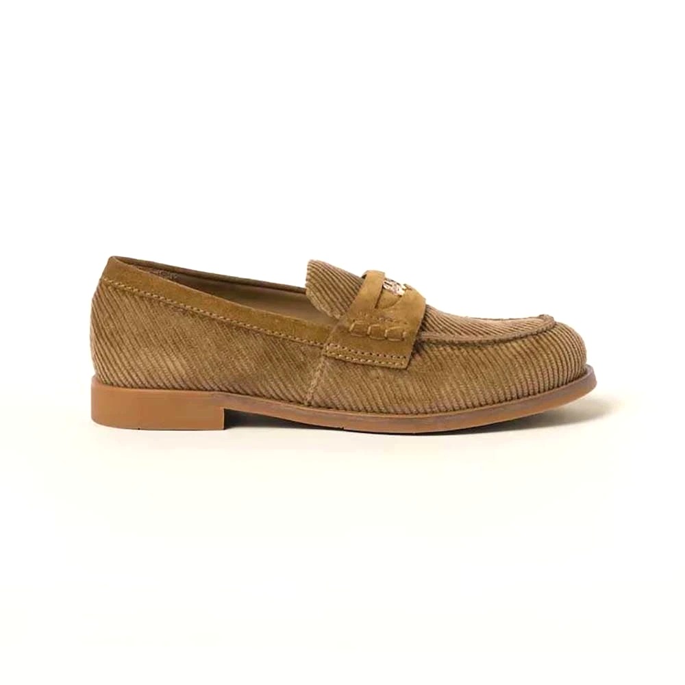 GIÀY Miu Miu Women Corduroy Loafers with Screen-printed Logo