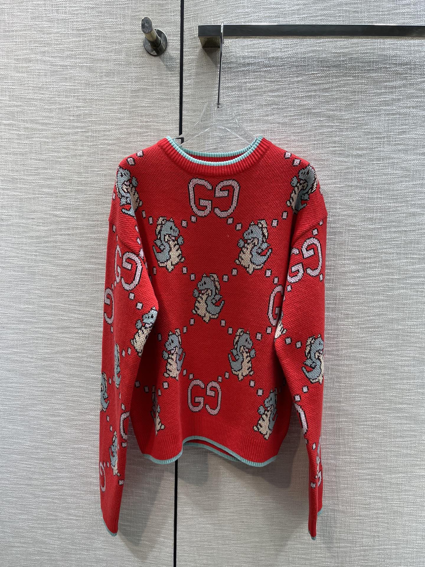 ÁO Gucci Dragon Sewing Red Sweater