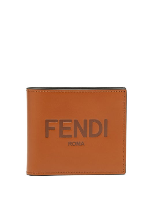 VÍ FENDI Logo-debossed leather bifold wallet